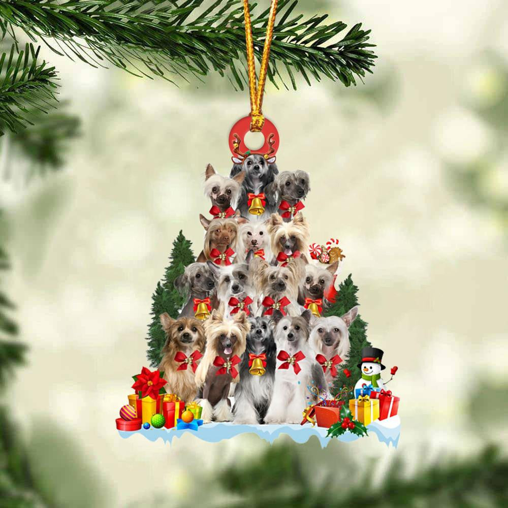 Chinese Crested Dog   Christmas Tree Ornament Dog Gifts Acrylic Ornament Dog Gifts Acrylic Ornament