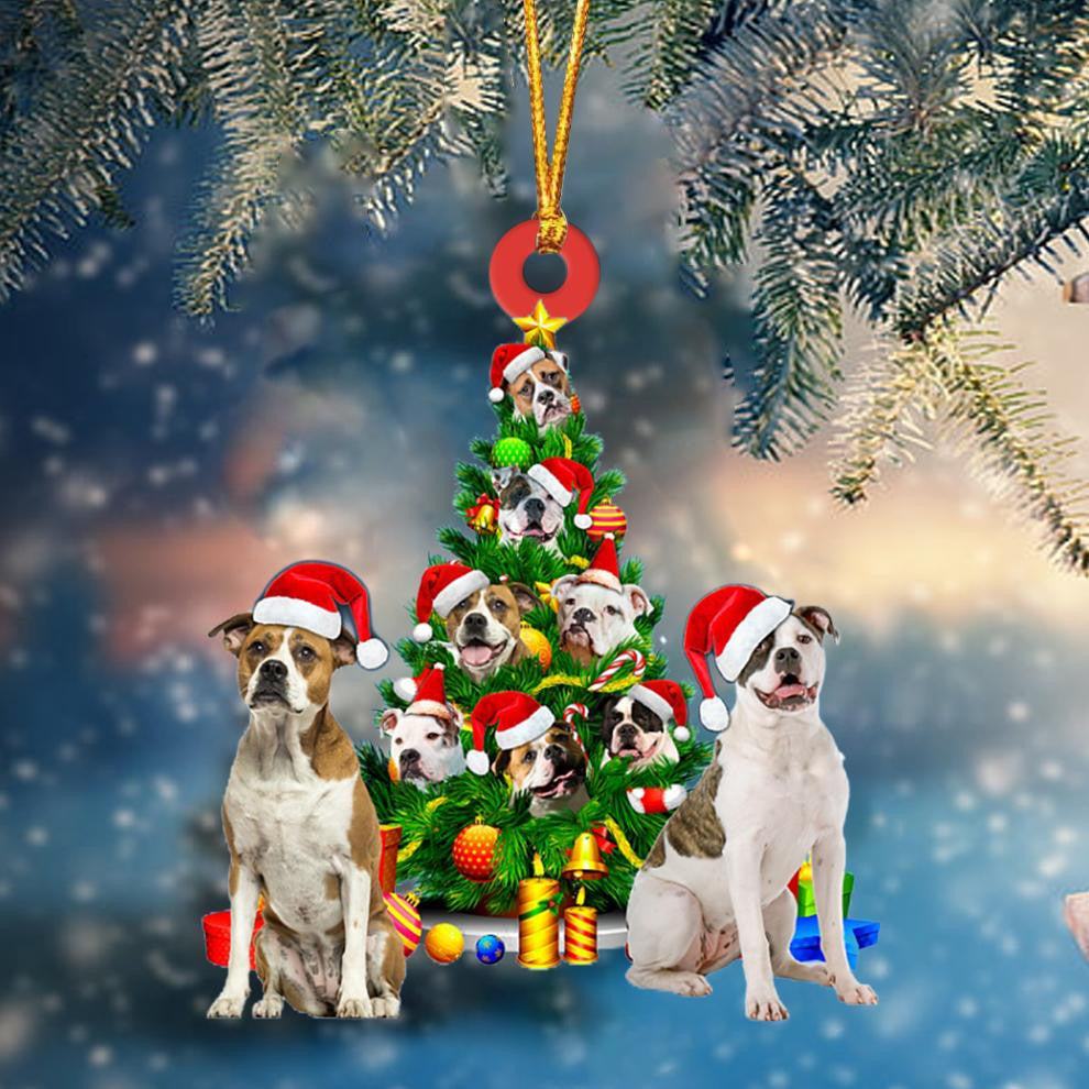 American Bulldogs Dog   Christmas Tree Ornament Dog Gifts Acrylic Ornament Dog Gifts Acrylic Ornament