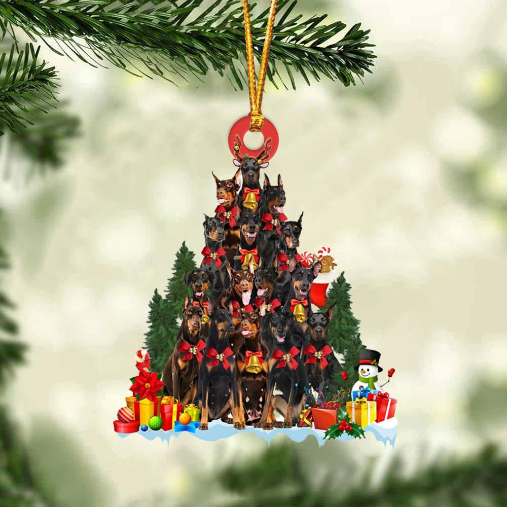 Doberman Dog   Christmas Tree Ornament Dog Gifts Acrylic Ornament Dog Gifts Acrylic Ornament