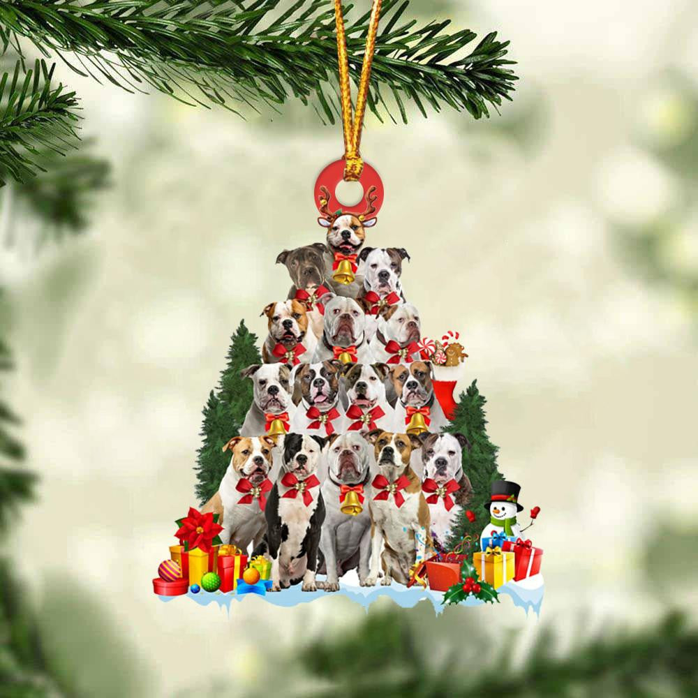 American Bulldog Dog   Christmas Tree Ornament Dog Gifts Acrylic Ornament Dog Gifts Acrylic Ornament