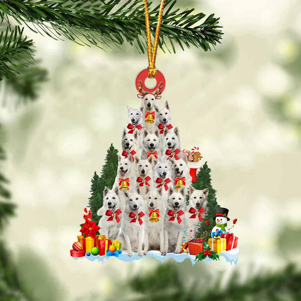 Berger Blanc Suisse Dog   Christmas Tree Ornament Dog Gifts Acrylic Ornament Dog Gifts Acrylic Ornament