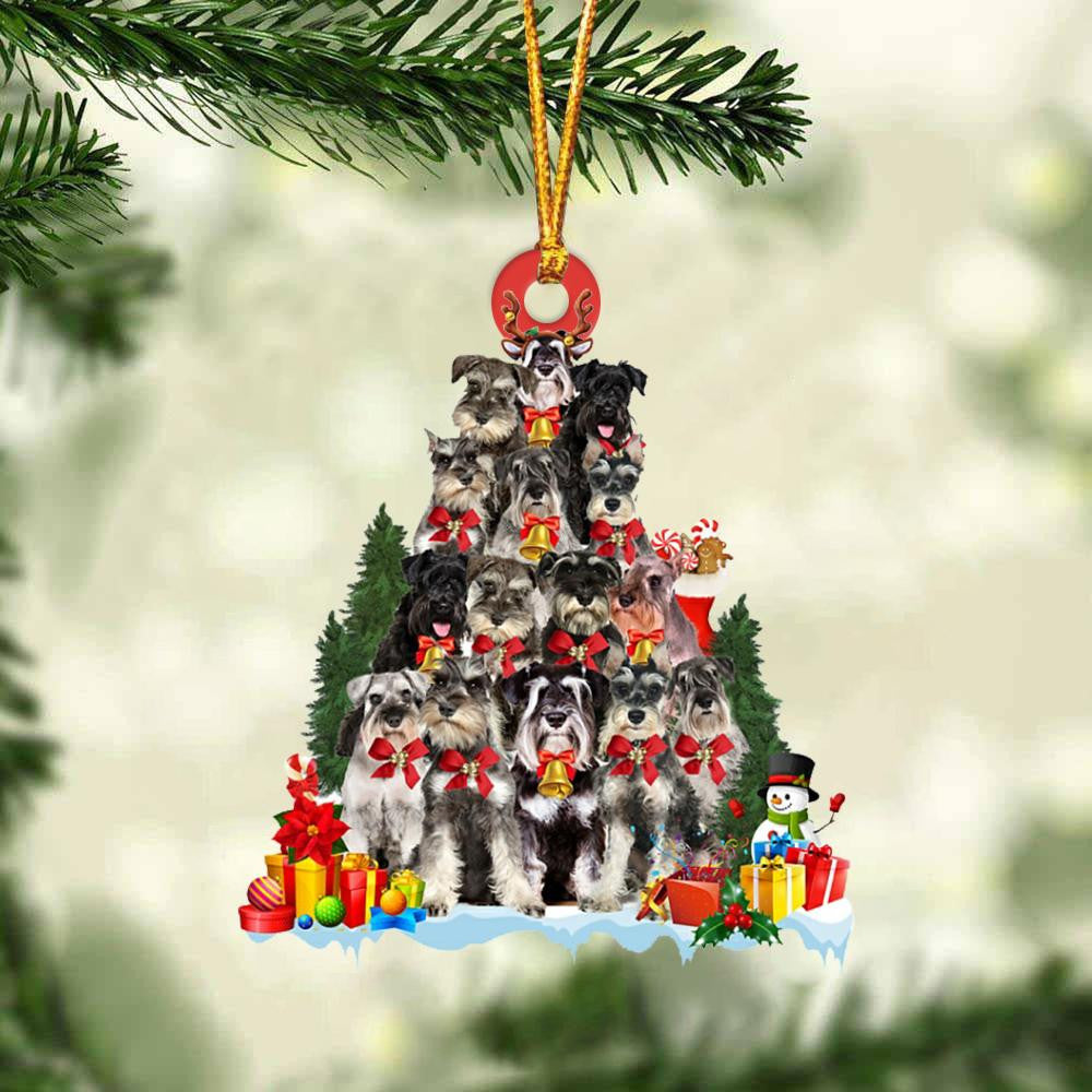 Miniature Schnauzer Dog Christmas Tree Ornament Dog Gifts Acrylic Ornament Dog Gifts Acrylic Ornament