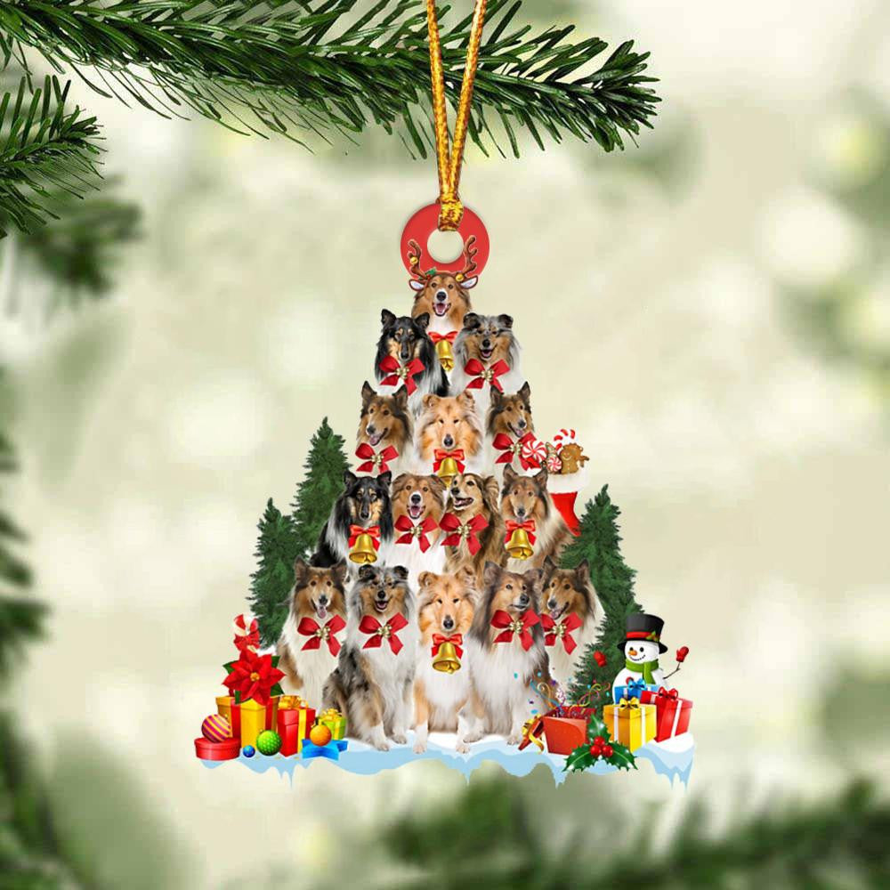 Rough Collie Dog   Christmas Tree Ornament Dog Gifts Acrylic Ornament Dog Gifts Acrylic Ornament