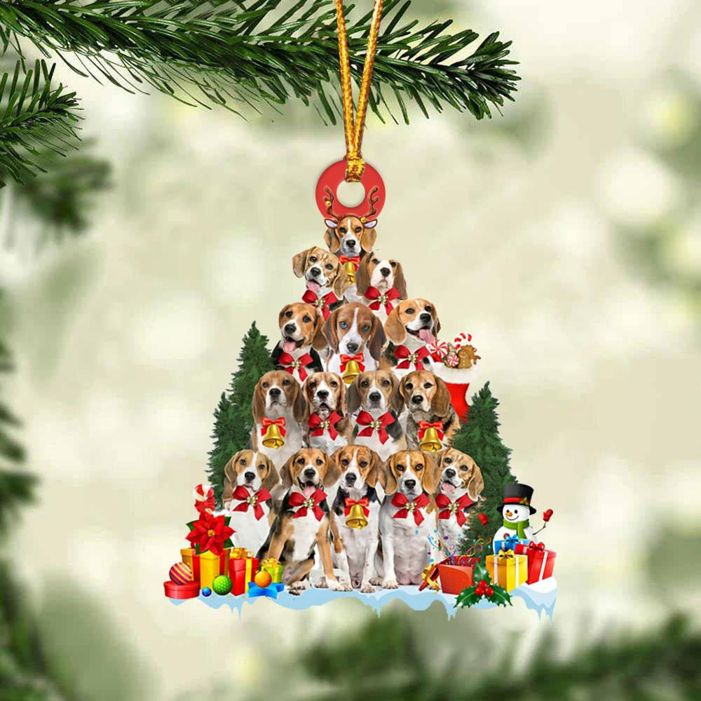 Beagle Dog   Christmas Tree Ornament Dog Gifts Acrylic Ornament Dog Gifts Acrylic Ornament