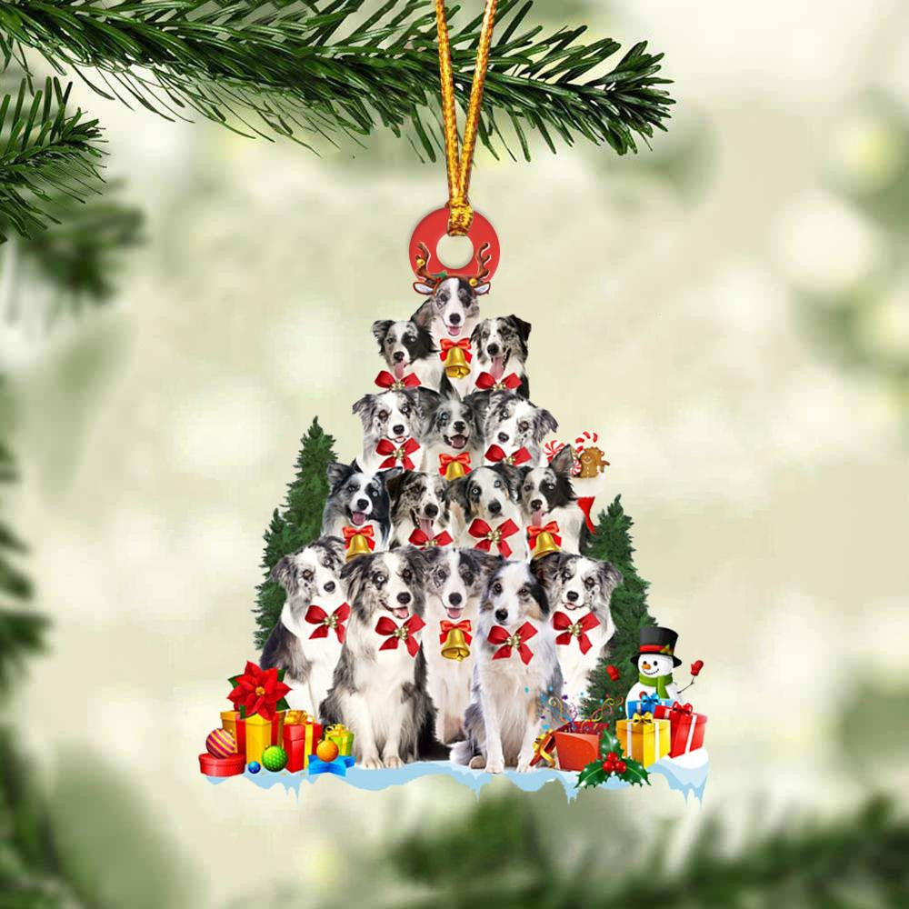 Blue Merle Collie Dog   Christmas Tree Ornament Dog Gifts Acrylic Ornament Dog Gifts Acrylic Ornament