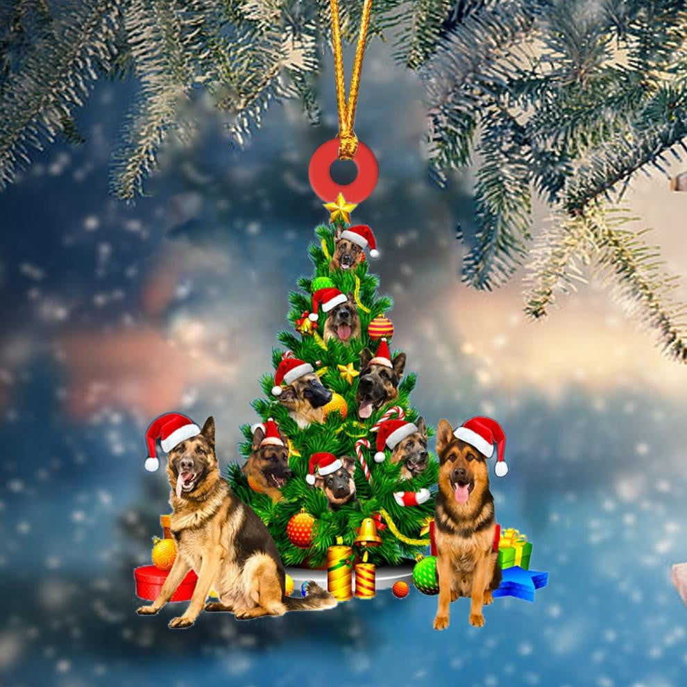German Shepherd Dog   Christmas Tree Ornament Dog Gifts Acrylic Ornament Dog Gifts Acrylic Ornament