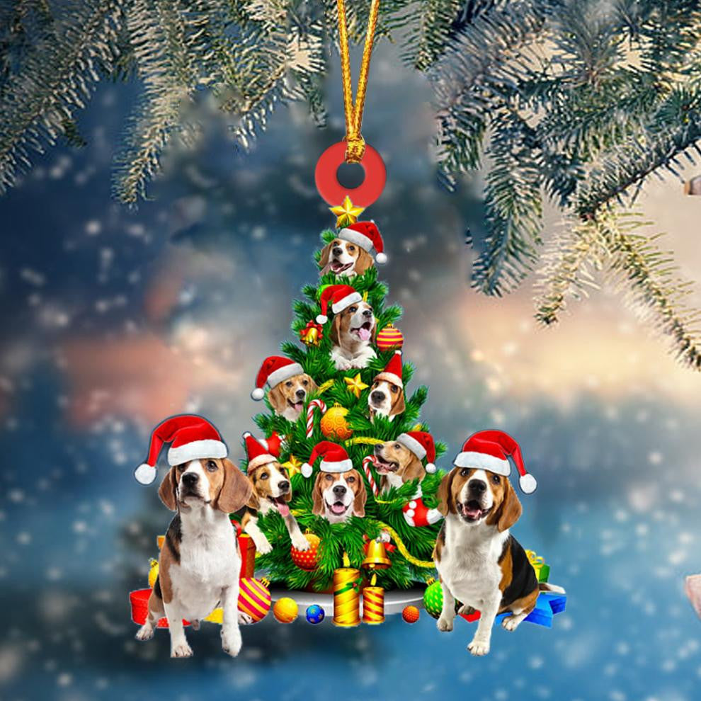Beagle Dog   Christmas Tree Ornament Dog Gifts Acrylic Ornament Dog Gifts Acrylic Ornament