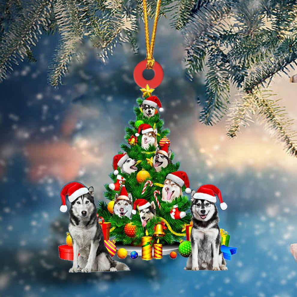 Husky Dog   Christmas Tree Ornament Dog Gifts Acrylic Ornament Dog Gifts Acrylic Ornament