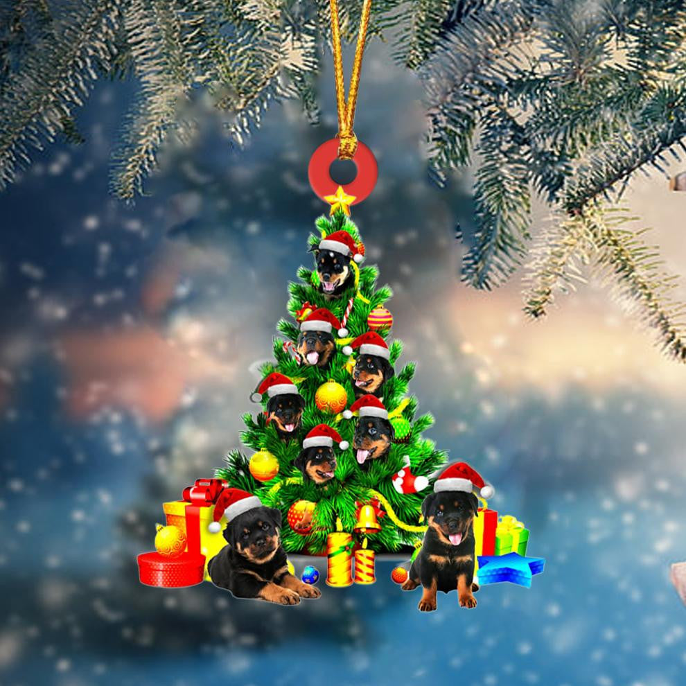 Rottweiler Dog   Christmas Tree Ornament Dog Gifts Acrylic Ornament Dog Gifts Acrylic Ornament