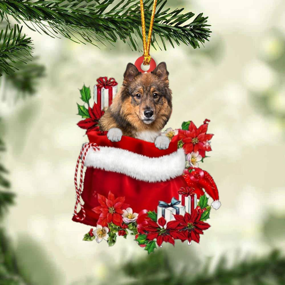 Eurasier In Gift Bag Christmas Ornament for Dog Lovers Made by Acrylic