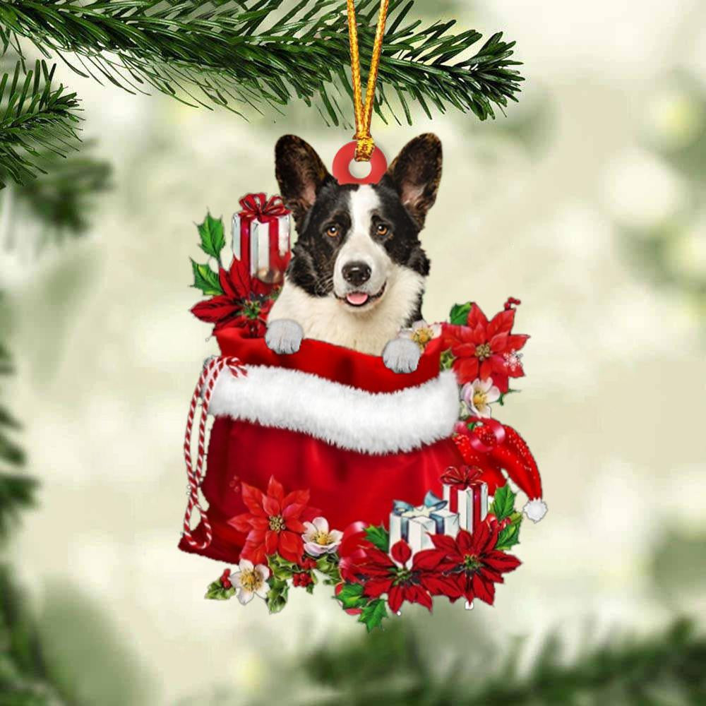 Welsh Corgi In Gift Bag Christmas Ornament for Dog Lovers Made by Acrylic