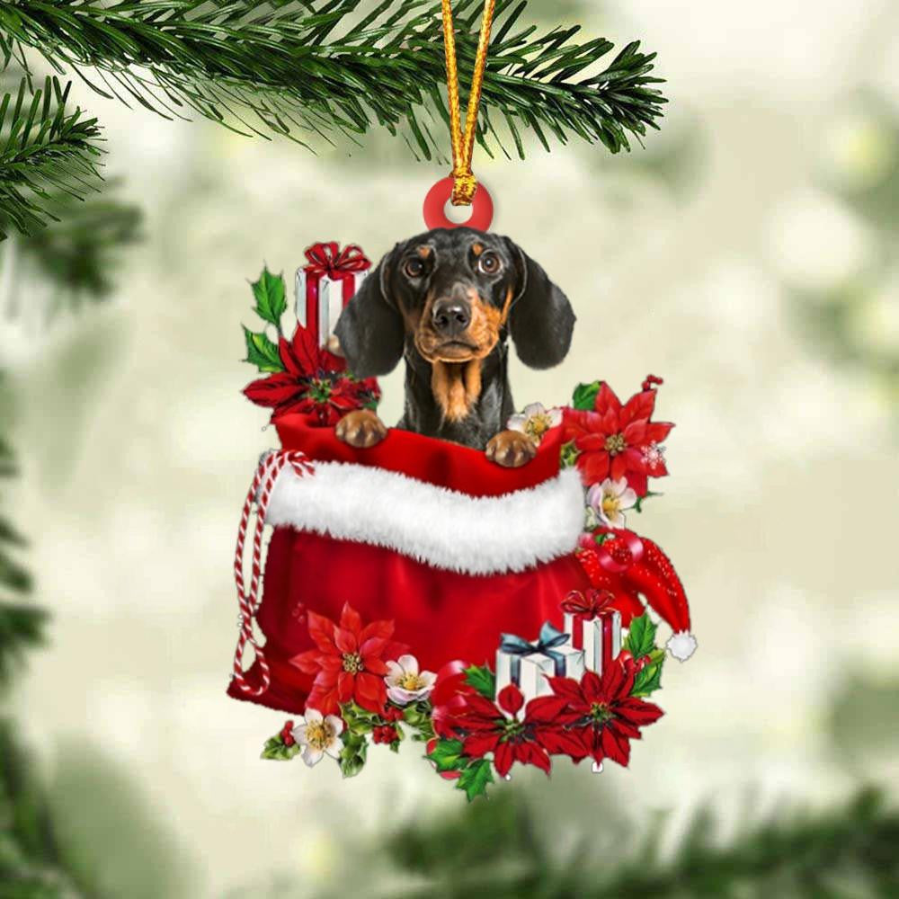 Dachshund 3 In Gift Bag Christmas Ornament for Dog Lovers Made by Acrylic