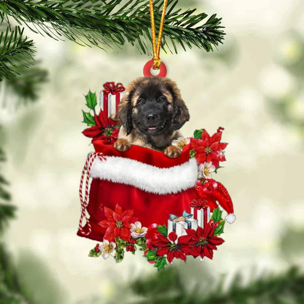Leonberger In Gift Bag Christmas Ornament for Dog Lovers Made by Acrylic