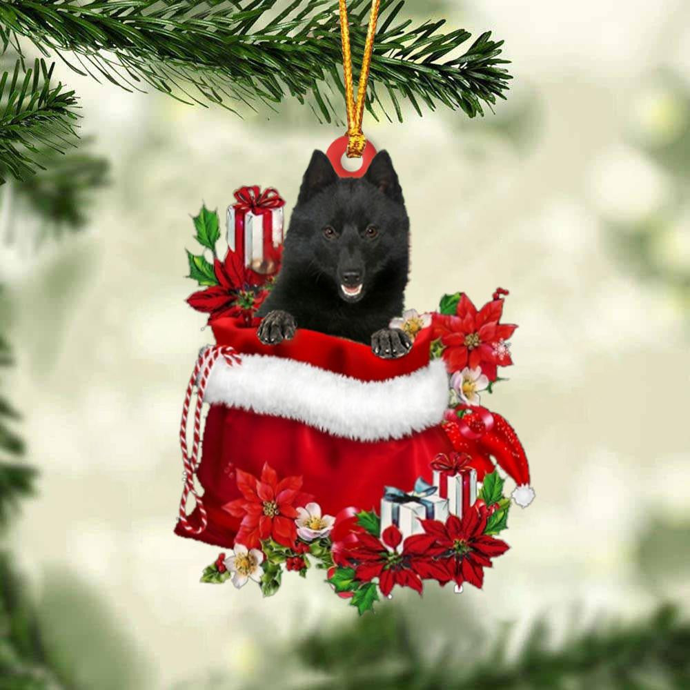 Schipperke In Gift Bag Christmas Ornament for Dog Lovers Made by Acrylic