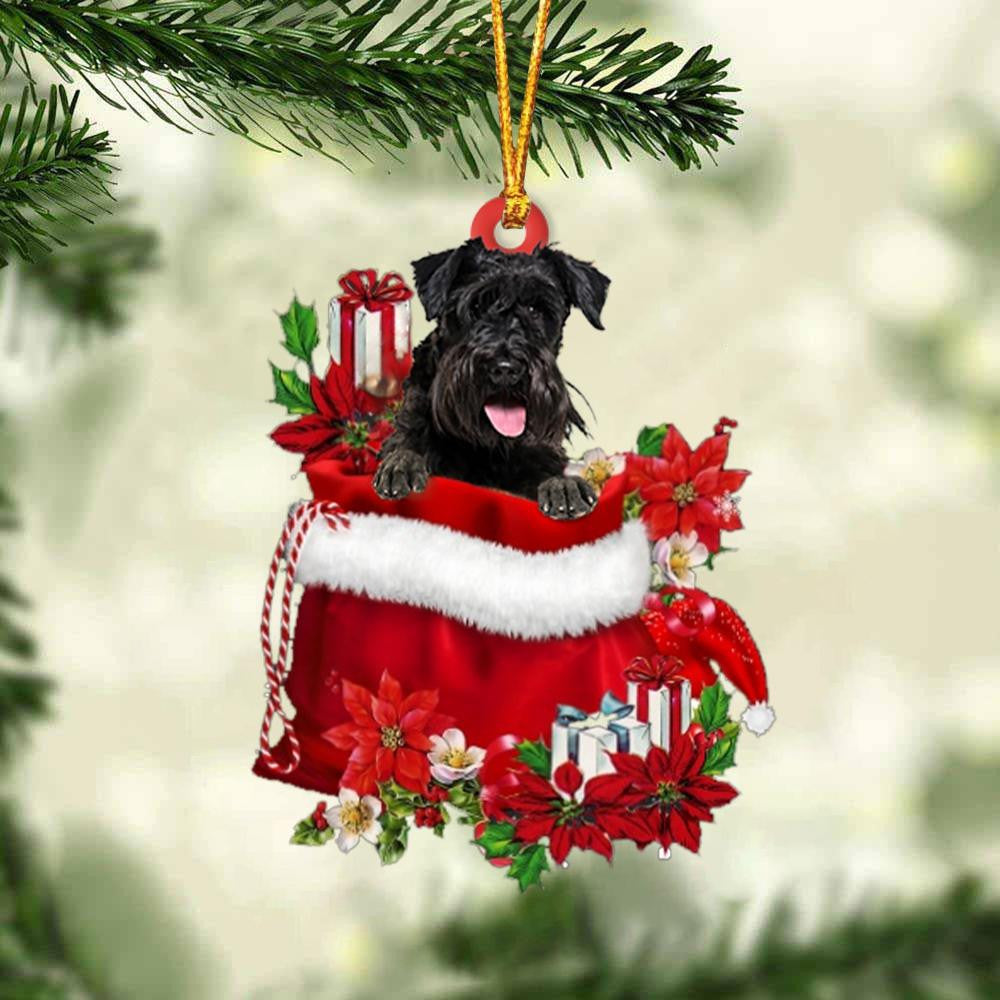 Schnauzer In Gift Bag Christmas Ornament for Dog Lovers Made by Acrylic