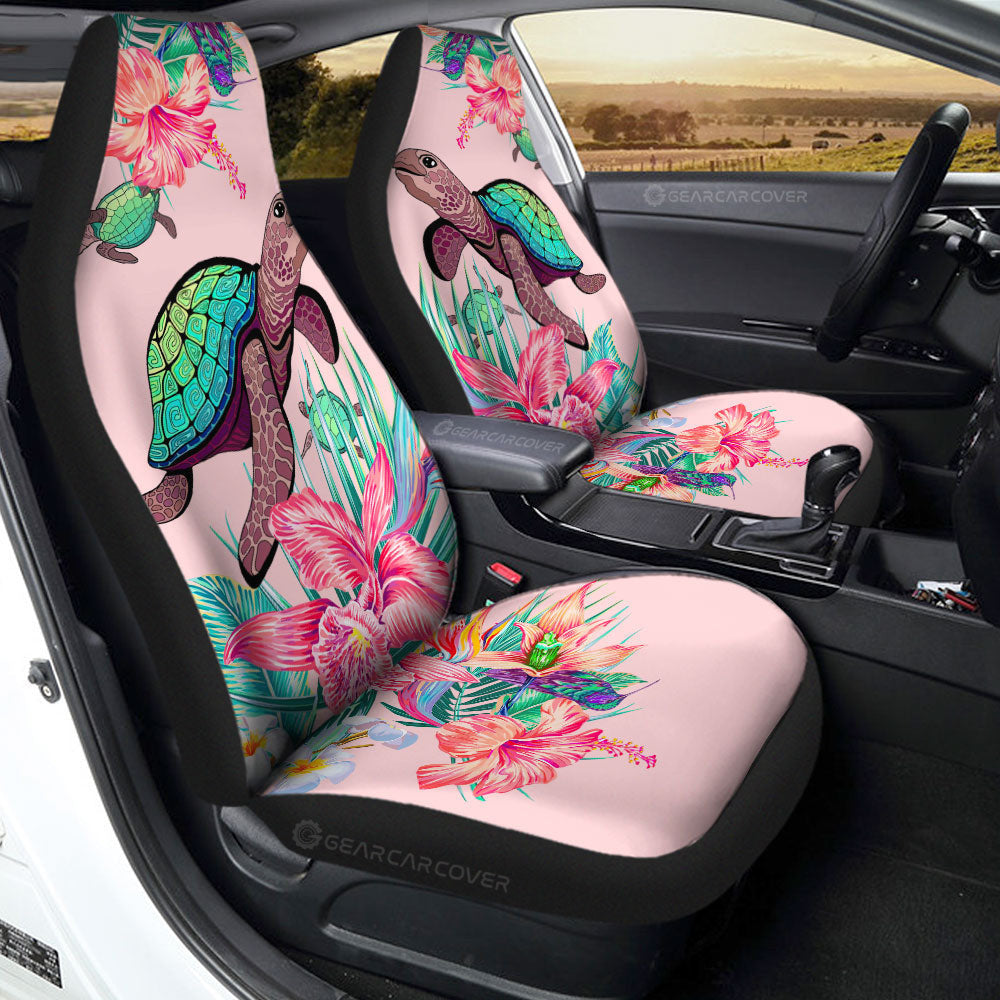 Turtle Car Seat Covers Custom Beautiful Flower Car Accessories