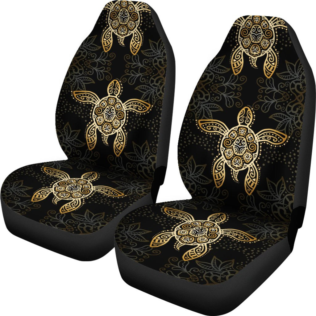 Gold Tribal Turtle Polynesian Design Car Seat Covers