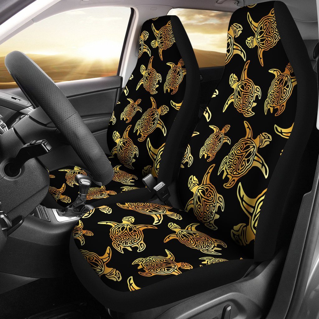 Gold Tribal Turtle Polynesian Themed Car Seat Covers