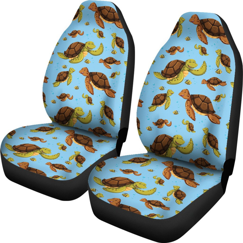 Hello Sea Turtle Print Pattern Car Seat Covers