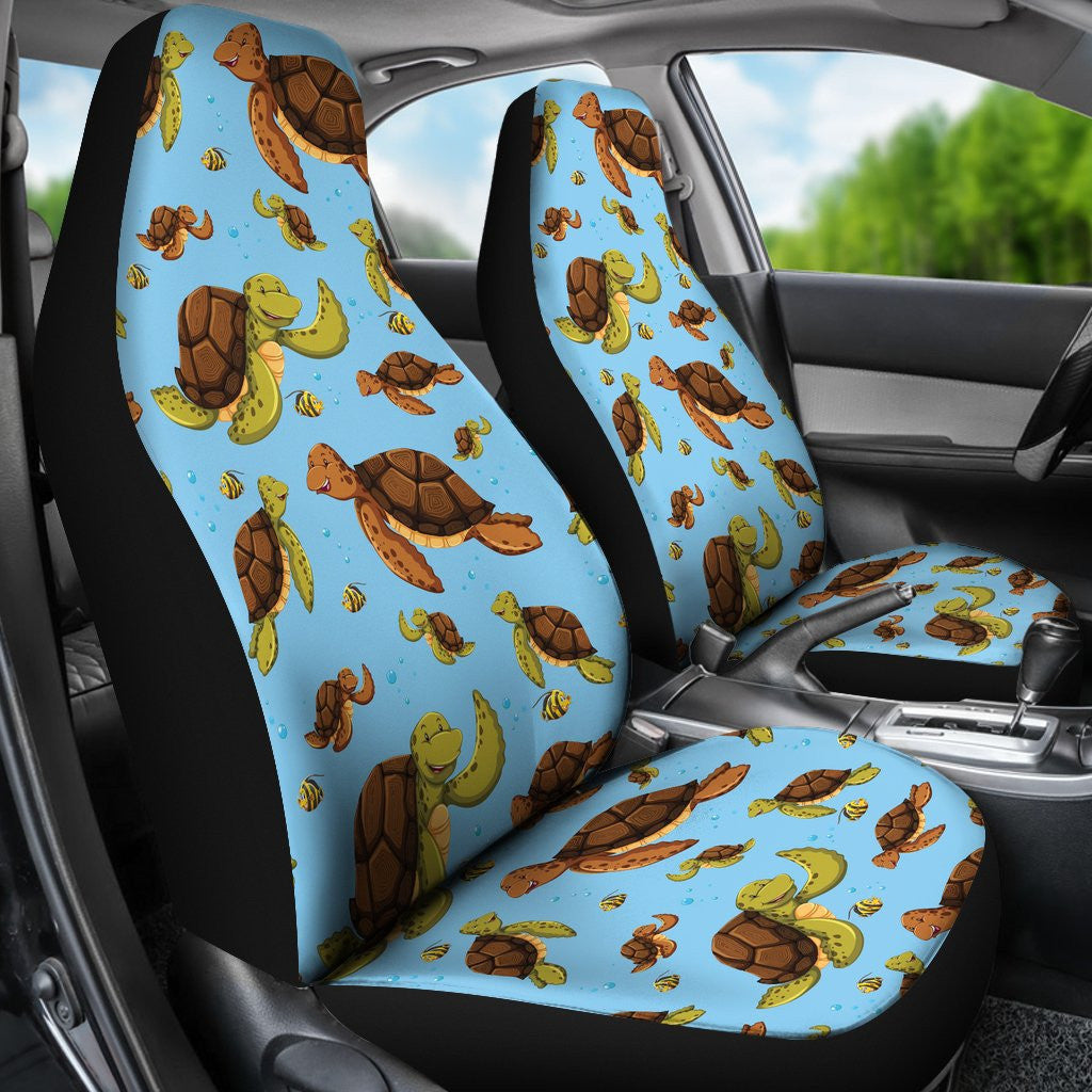 Hello Sea Turtle Print Pattern Car Seat Covers