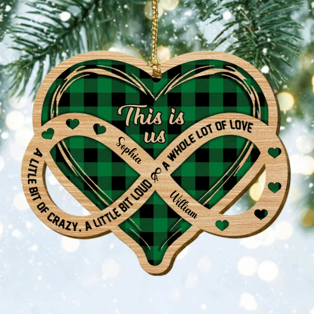 Personalized Infinity Love Couple Wood Ornament/ A whole lot of Love Ornament for Him