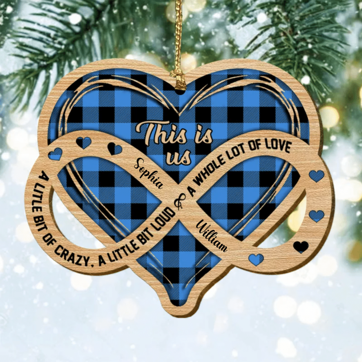 Personalized Infinity Love Couple Wood Ornament/ A whole lot of Love Ornament for Him