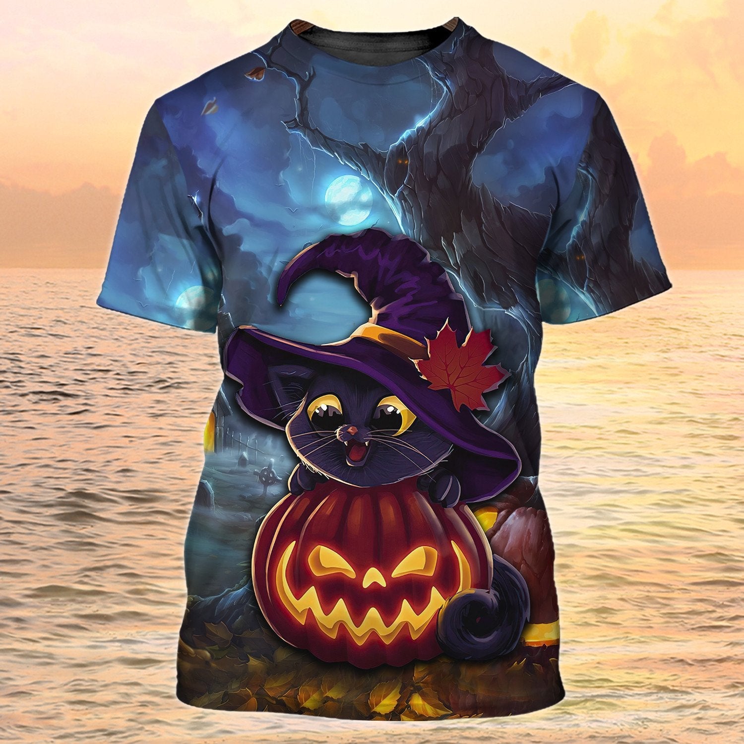Cute Cat Halloween Night Shirt Halloween Shirt For Cat Lover Halloween Gift For Her