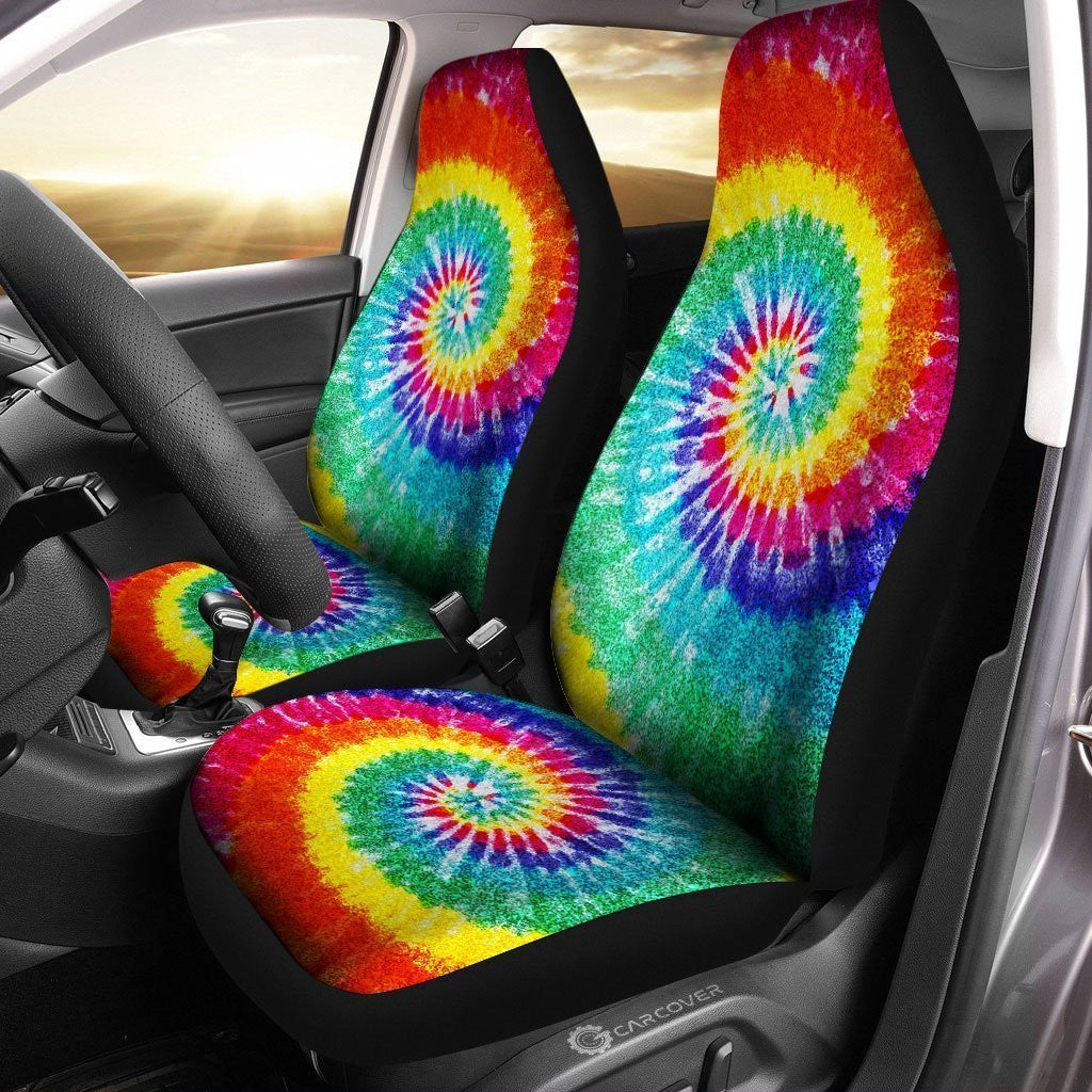 Spiral Tie Dye Car Seat Covers Custom Car Accessories Hippie Gifts