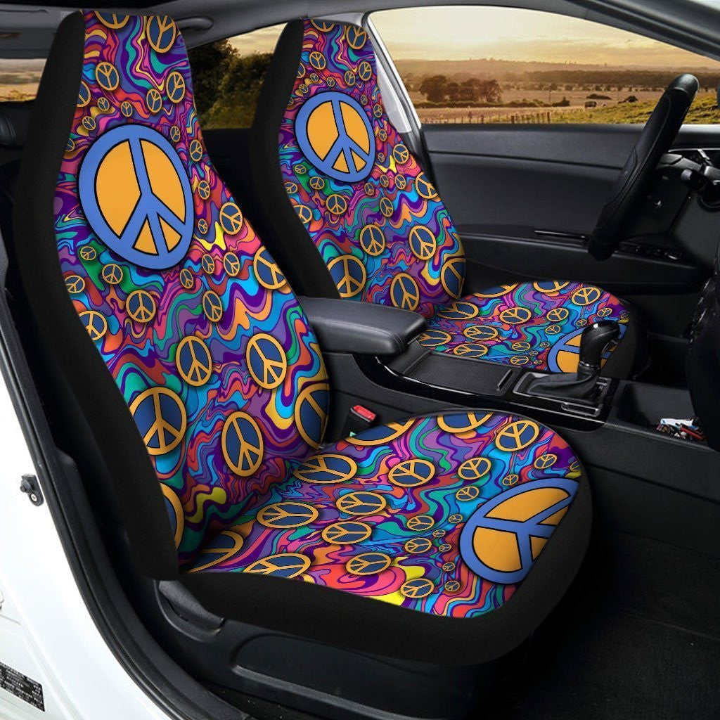 Hippie Peace Car Seat Covers Custom Symbols Car Accessories