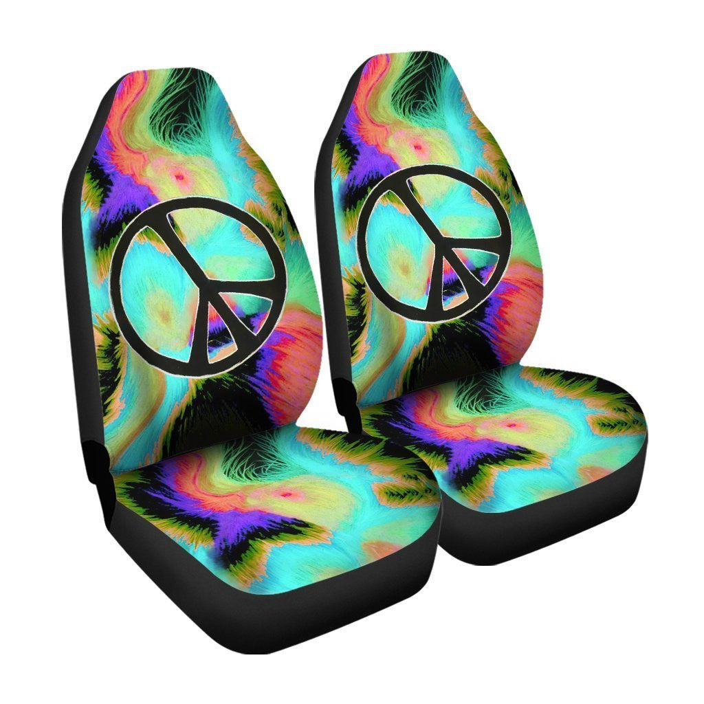 Peace Symbol Car Seat Covers Custom Hippe Car Accessories
