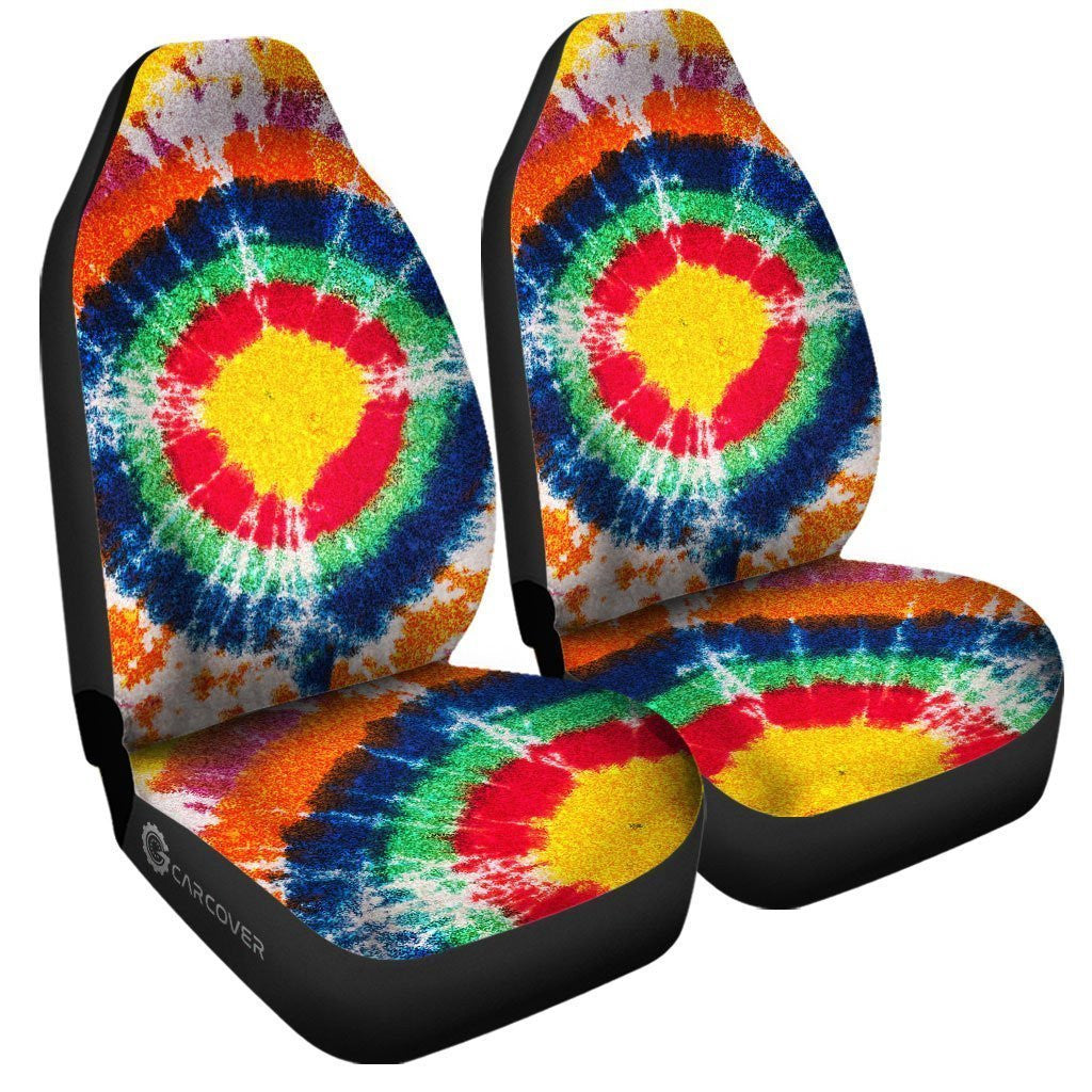 Bullseye Tie Dye Car Seat Covers Custom Hippie Car Accessories