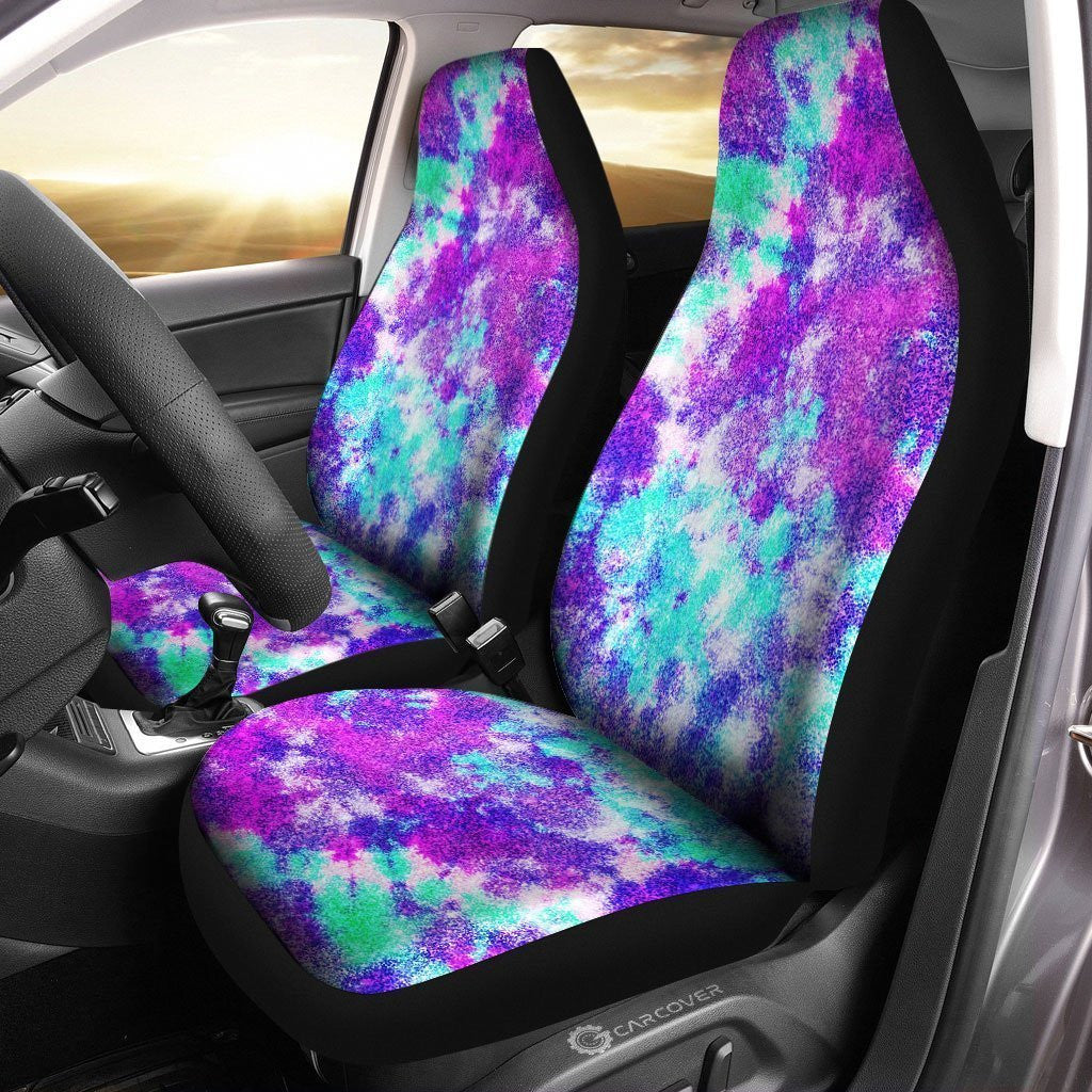 Crumple Tie Dye Car Seat Covers Custom Hippie Car Accessories