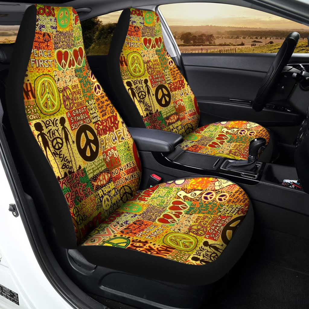 Hippie Car Seat Covers Custom Pattern Printed Car Accessories