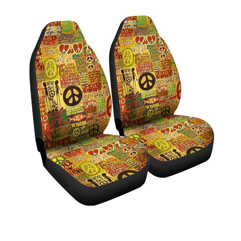Hippie Car Seat Covers Custom Pattern Printed Car Accessories
