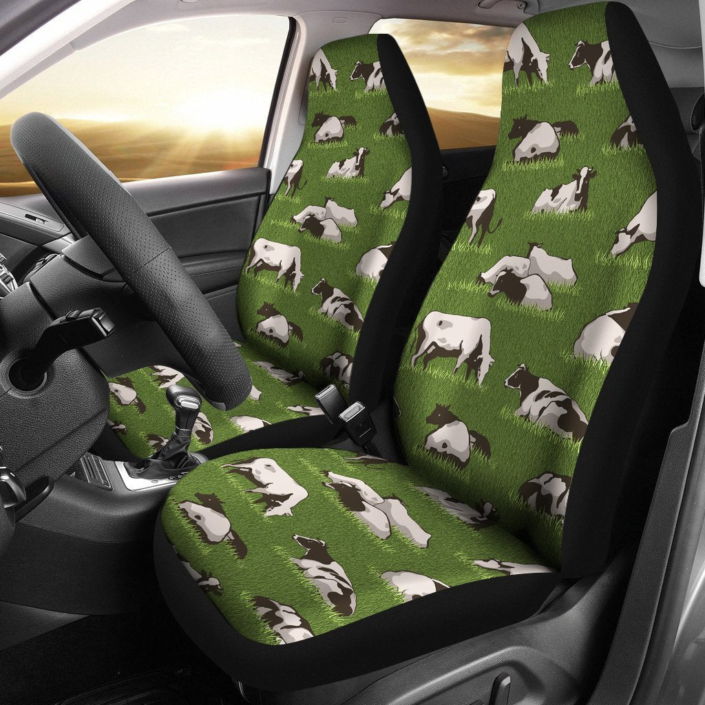 Cow Farm Pattern Print Seat Cover Car Seat Covers Set 2 Pc/ Car Accessories Car Mats