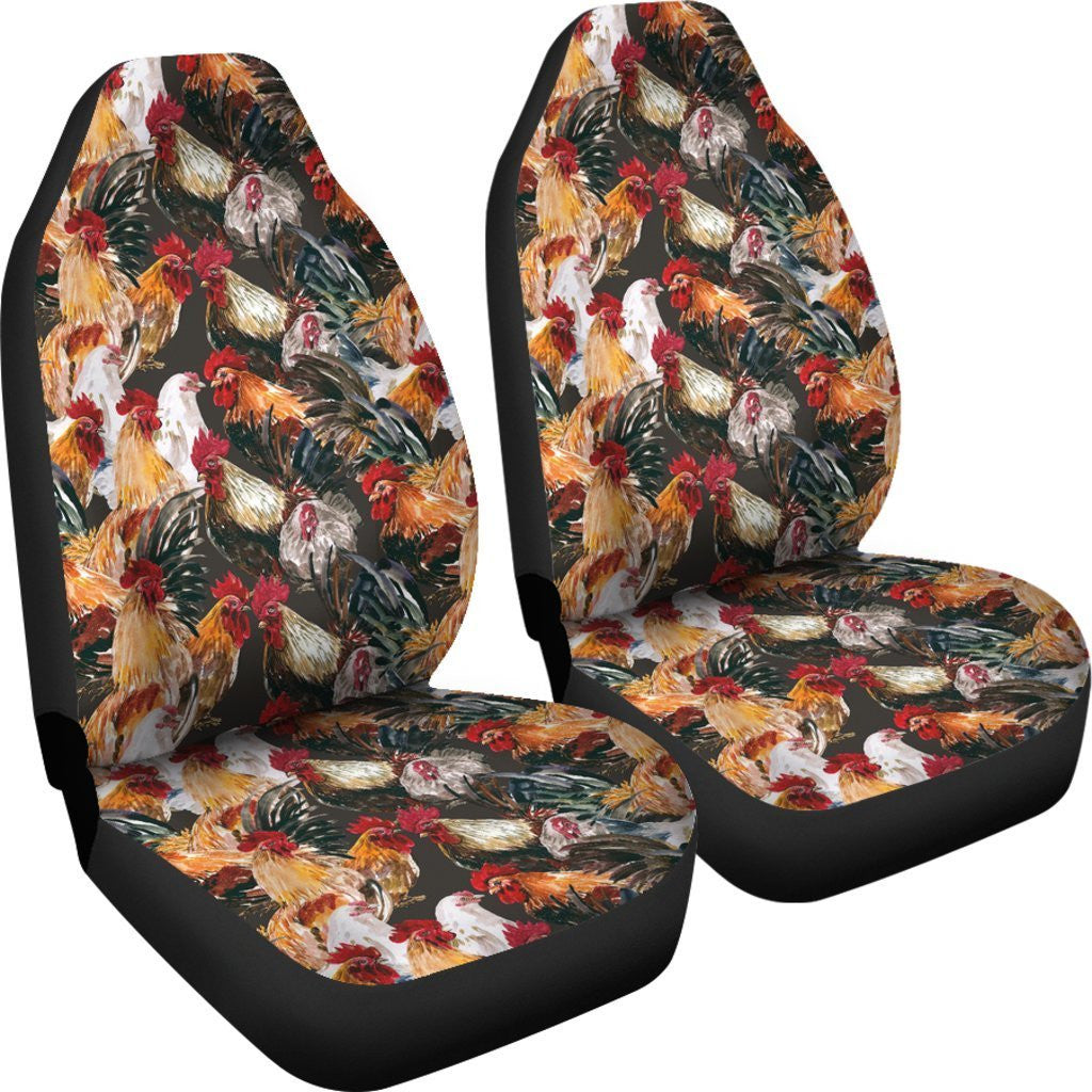 Farm Chicken Hen Pattern Print Seat Cover Car Seat Covers Set 2 Pc/ Car Accessories Car Mats