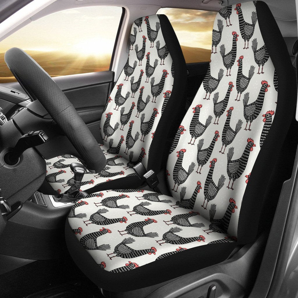 Farm Chicken Pattern Print Seat Cover Car Seat Covers Set 2 Pc/ Car Accessories Car Mats