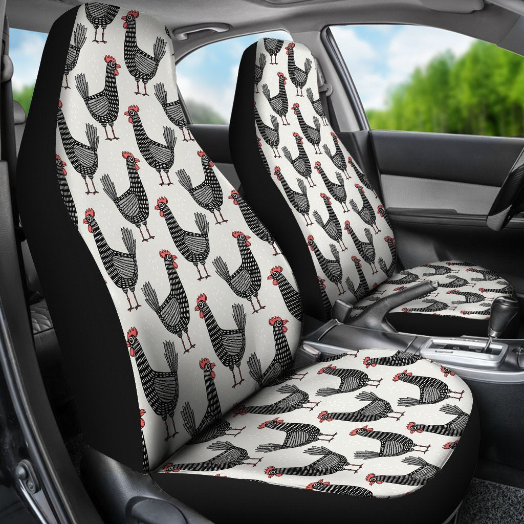 Farm Chicken Pattern Print Seat Cover Car Seat Covers Set 2 Pc/ Car Accessories Car Mats
