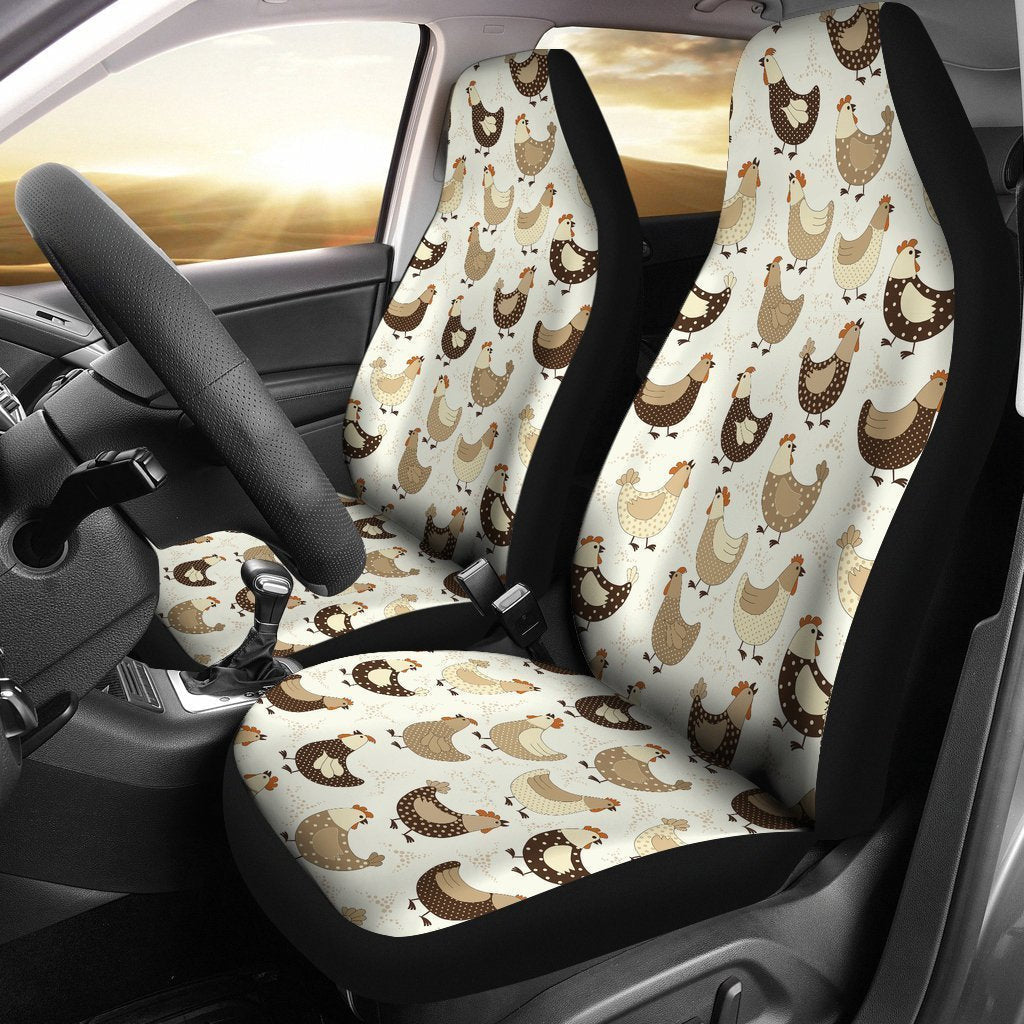 Pattern Print Farm Chicken Hen Seat Cover Car Seat Covers Set 2 Pc/ Car Accessories Car Mats