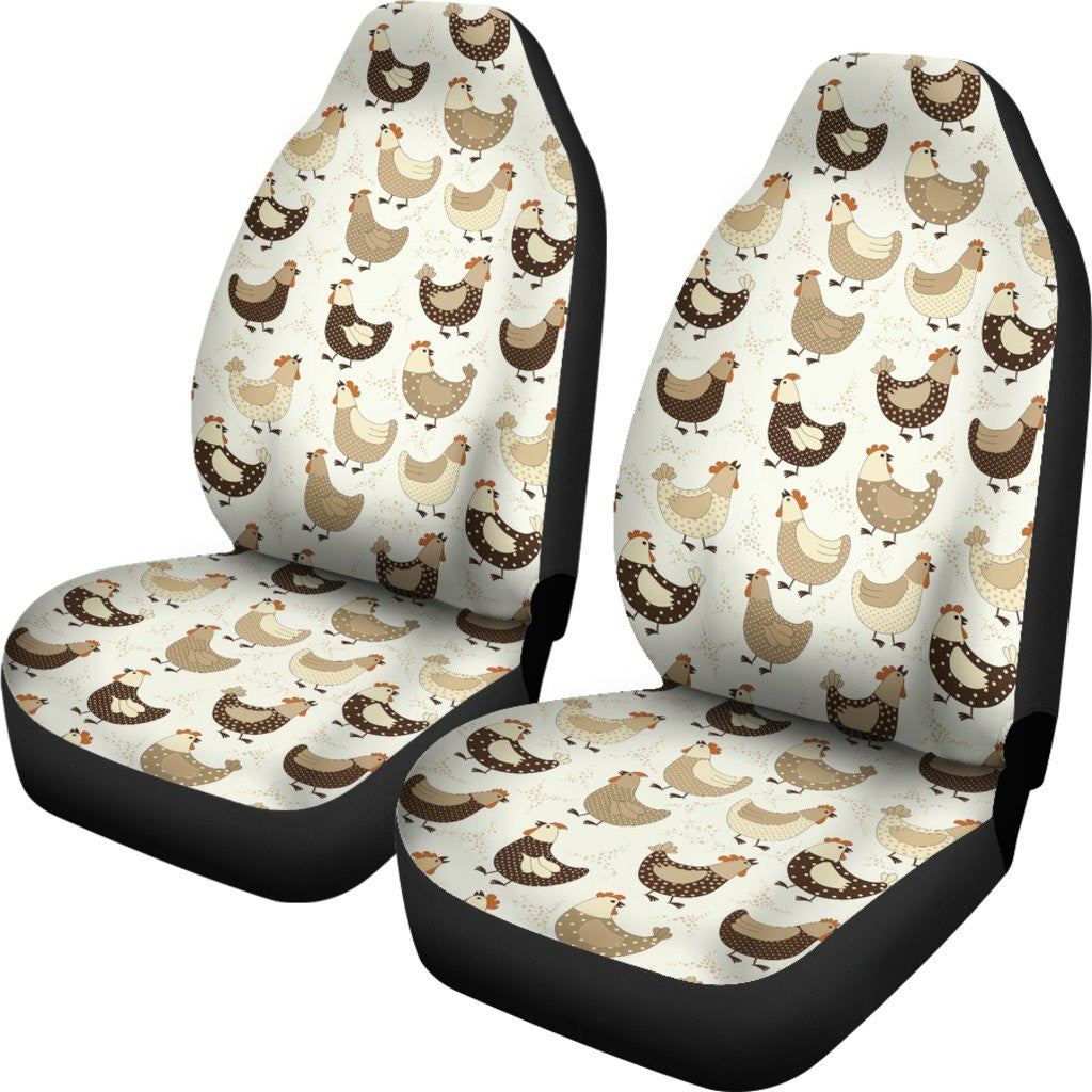 Pattern Print Farm Chicken Hen Seat Cover Car Seat Covers Set 2 Pc/ Car Accessories Car Mats