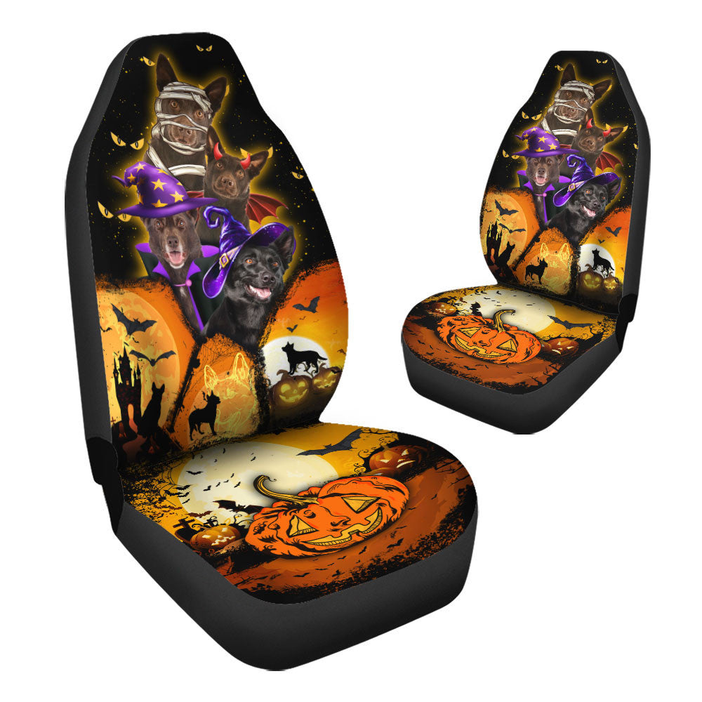 Australian Kelpie Halloween Pumpkin Scary Car Seat Covers