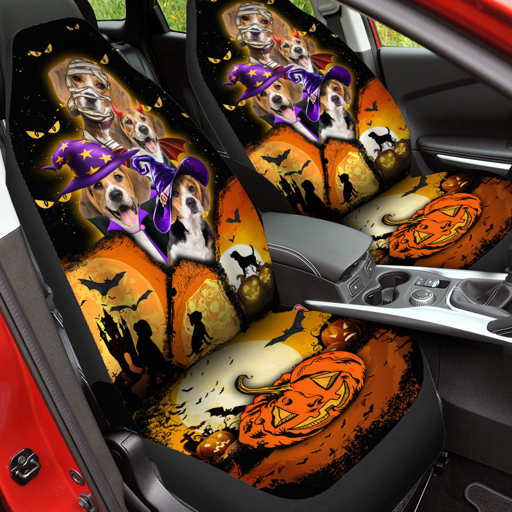 Beagle Halloween Pumpkin Scary Car Seat Covers