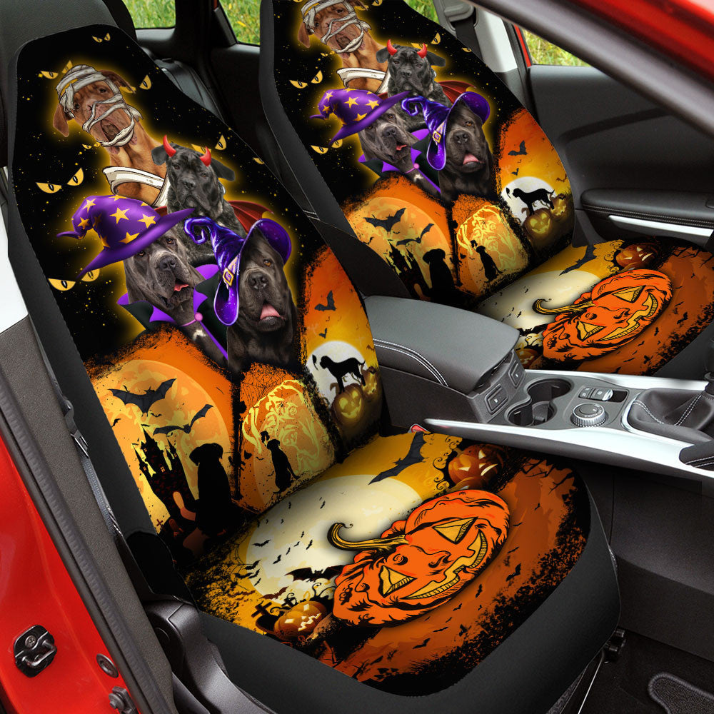 Cane Corso Halloween Pumpkin Scary Car Seat Covers