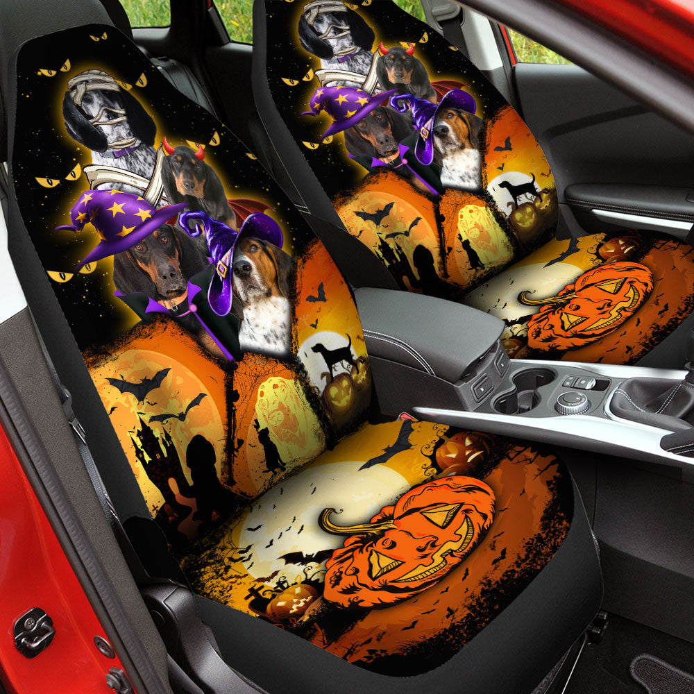 Coonhound Halloween Pumpkin Scary Car Seat Covers