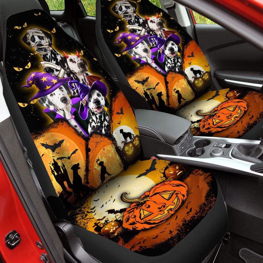 Dalmatian Halloween Pumpkin Scary Car Seat Covers