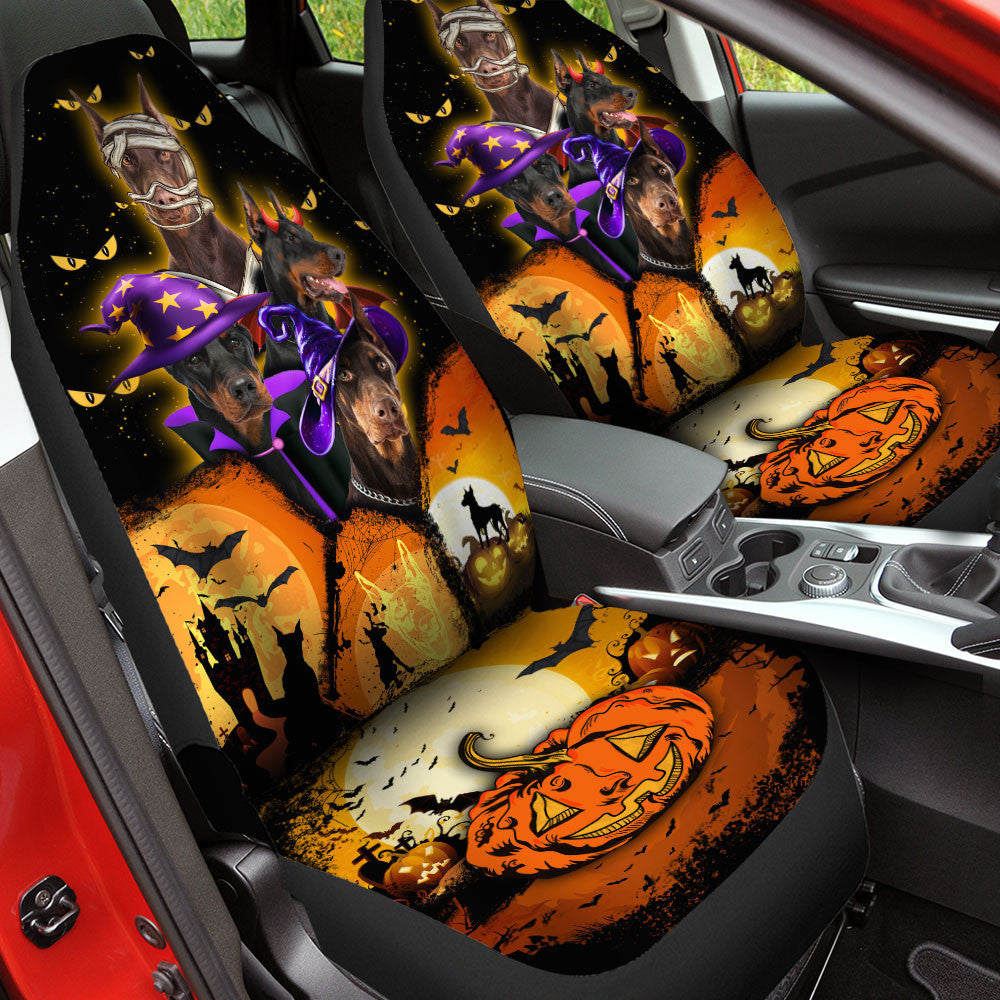 Doberman Pinscher Halloween Pumpkin Scary Car Seat Covers
