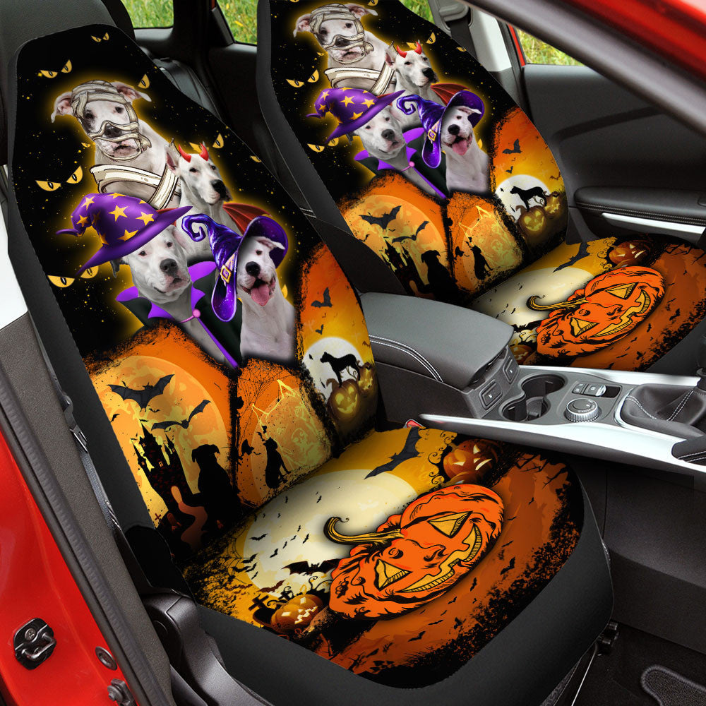 Dogo Argentino Halloween Pumpkin Scary Car Seat Covers