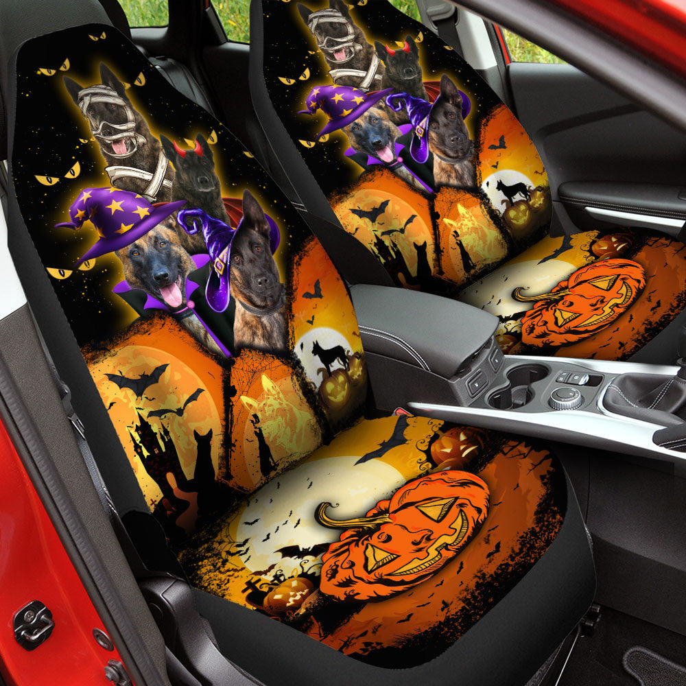 Dutch Shepherd Halloween Pumpkin Scary Car Seat Covers