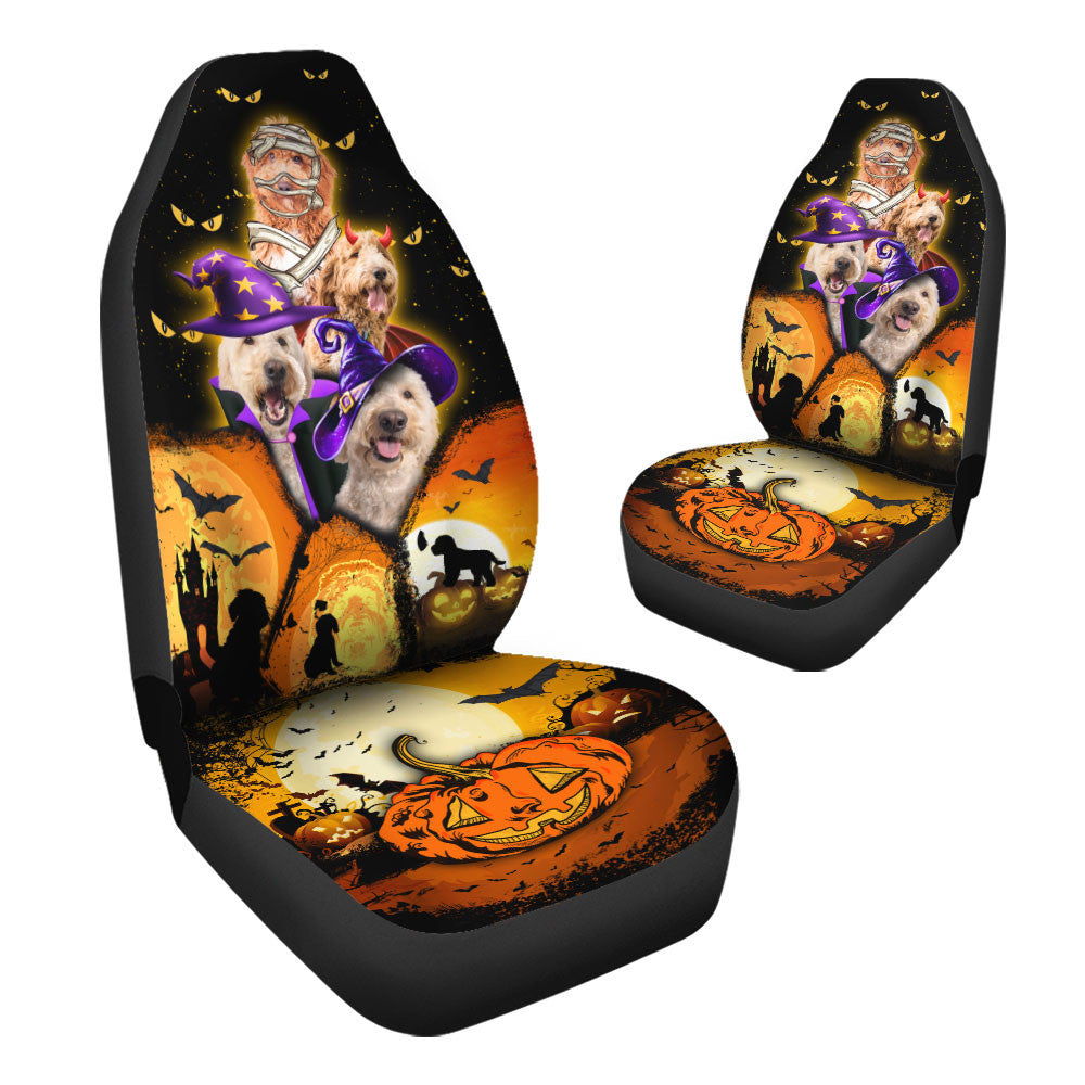Goldendoodle Halloween Pumpkin Scary Car Seat Covers