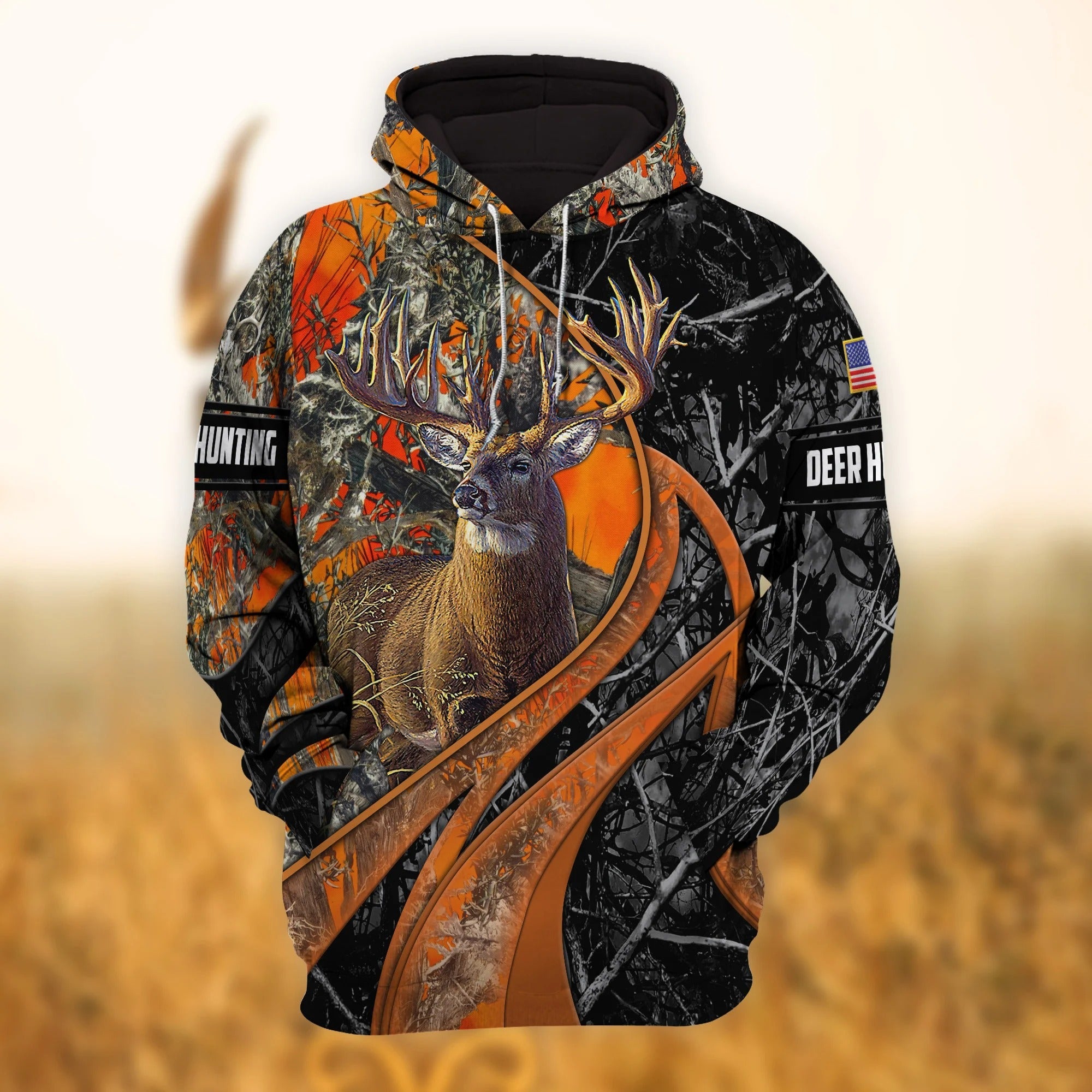 Customized Unique Hunting Hoodie Deer Hunting 3D Print Clothing Hunter Gift Dad Hunting Present